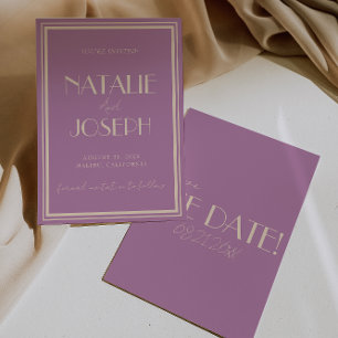 Save The Date Mariage Élégant Wisteria Ivoire Vieille Fortune Lu