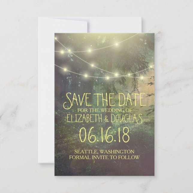 Save The Date Mariage en Forêt Enchantée, Enregistrez la Date (Devant)