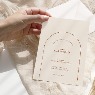 Save The Date Mariage en ivoire Boho Arch