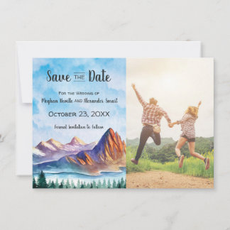 Save The Date Mariage en montagne Enregistrer la date avec la ph