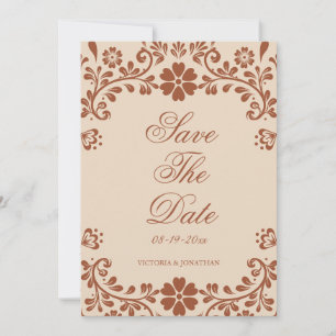 Save The Date Mariage en terre cuite beige Mexicaine