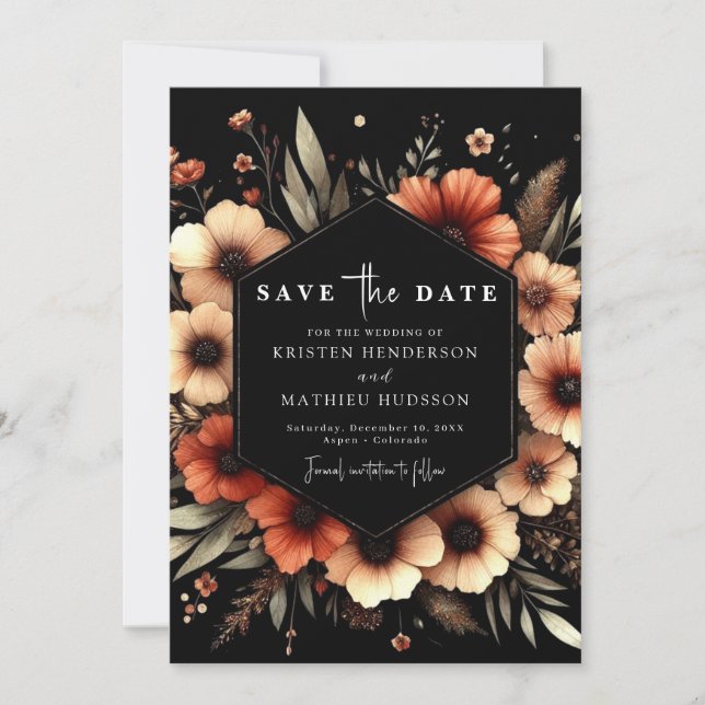 Save The Date Mariage en terre cuite moderne numérique (Devant)