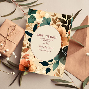 Save The Date Mariage en terre cuite Retro Vintage Sixties