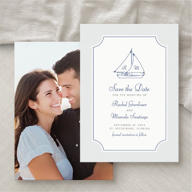 Save The Date Mariage en voilier nautique Enregistrer la date (Créateur téléchargé)
