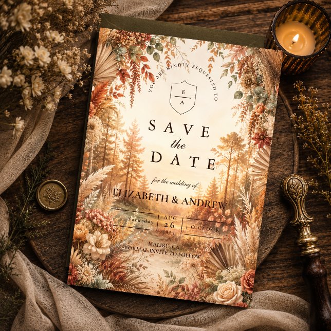 Save The Date Mariage enchanté boho en forêt (Créateur téléchargé)