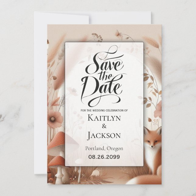 Save The Date Mariage Enchanted Forêt d'automne (Devant)