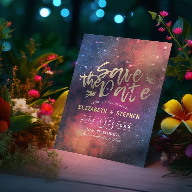 Save The Date Mariage Enregistrer La Date Galaxy Nebula Constell (Créateur téléchargé)