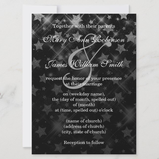 Save The Date Mariage Enregistrer La Date Parties scintillant Ar (Devant)