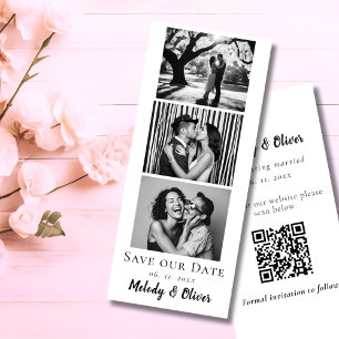 Save The Date Mariage Enregistrer la date Photo Booth QR code un