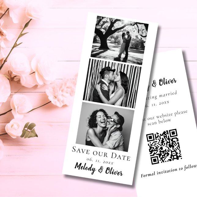 Save The Date Mariage Enregistrer la date Photo Booth QR code un (Créateur téléchargé)