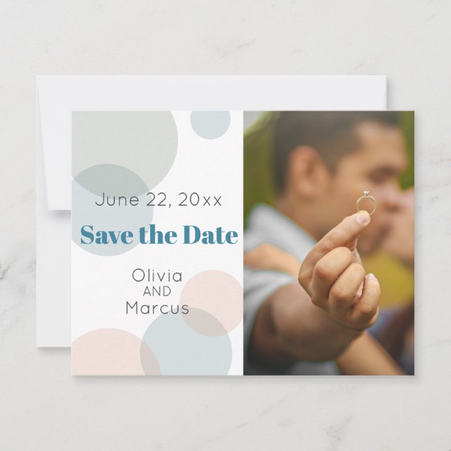 Save The Date MARIAGE | Enregistrer la date PHOTO Confetti Dots (Devant)