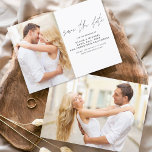 Save The Date Mariage Enregistrer la date Photo Élégant Simple<br><div class="desc">Mariage Sauvegardez les Cartes de Date qui ont une photo sur le devant et le dos. Les cartes Save the Date contiennent une typographie manuscrite moderne,  lettrée à la main,  qui est élégante,  simple et moderne à utiliser après la célébration du jour de mariage.</div>