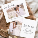 Save The Date Mariage Enregistrer la date Photo Minimaliste simp<br><div class="desc">Mariage Sauvegardez les Cartes de Date qui ont une photo sur le devant et le dos. Les cartes Save the Date contiennent une typographie de script moderne,  lettrée à la main,  qui sont élégantes,  simples et modernes à utiliser après que vous minimaliste simple célébration de mariage.</div>
