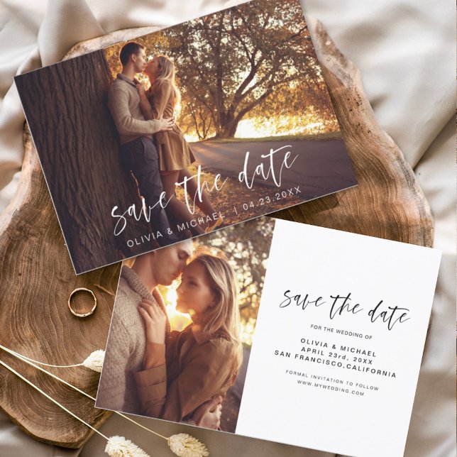 Save The Date Mariage Enregistrer la Photo Romantique Minimalist (Créateur téléchargé)