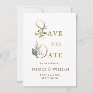 Save The Date Mariage Eucalyptus Simplement Élégant Enregistrer
