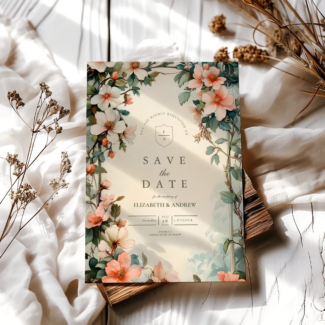 Save The Date Mariage Fancy Floral Art Nouveau (Créateur téléchargé)