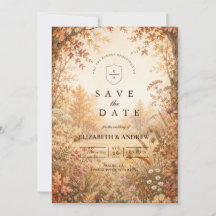Mariage fantaisiste en forêt automnale