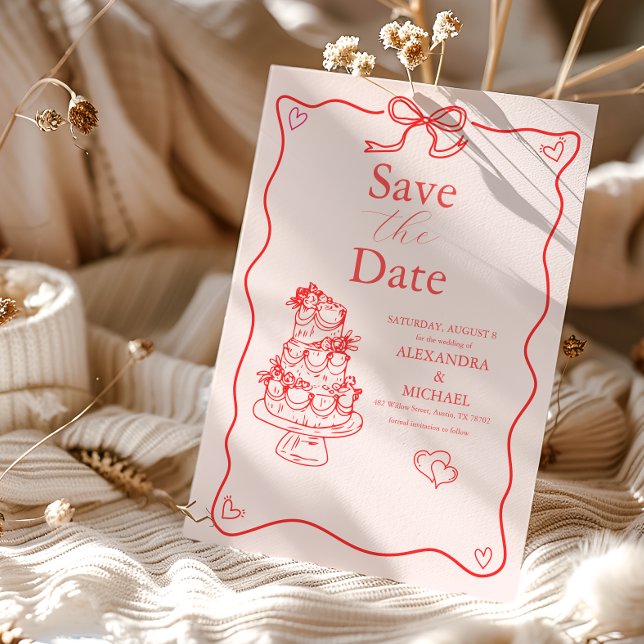 Save The Date Mariage Fantaisiste Rétro au Style Doodle (Créateur téléchargé)