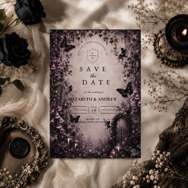 Save The Date Mariage Fée Gothique Fantastique Sombre (Créateur téléchargé)
