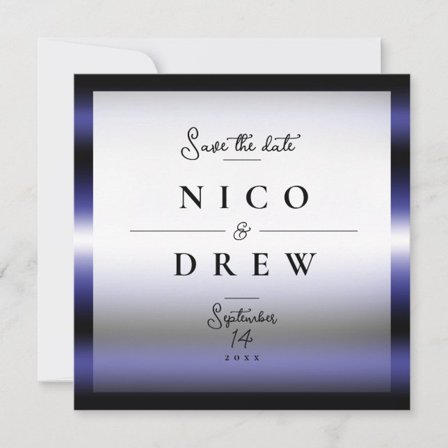 Save The Date Mariage fière en cuir élégant  (Devant)