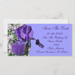 Save The Date Mariage Fleur Iris Violet Enregistrer La Date