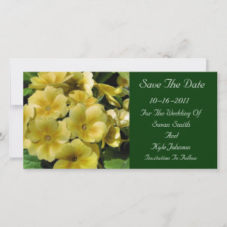Save The Date Mariage Fleur Primrose Jaune Enregistrer La Date