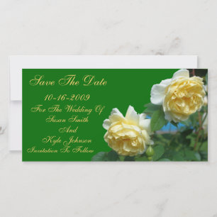 Save The Date Mariage Fleur Roses Jaunes Enregistrer La Date