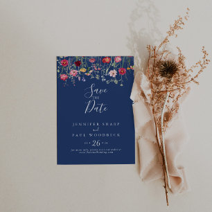 Save The Date Mariage Fleur sauvage Boho Multicolor