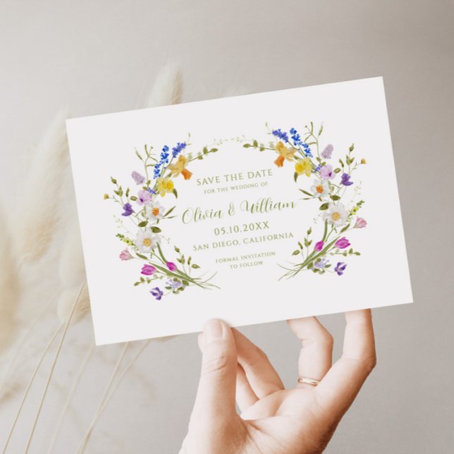 Save The Date Mariage Fleur sauvage de jardin Whimsical (Créateur téléchargé)