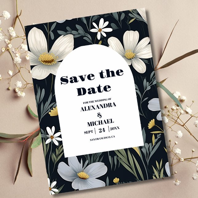 Save The Date Mariage Fleur sauvage Elegant Boho (Créateur téléchargé)