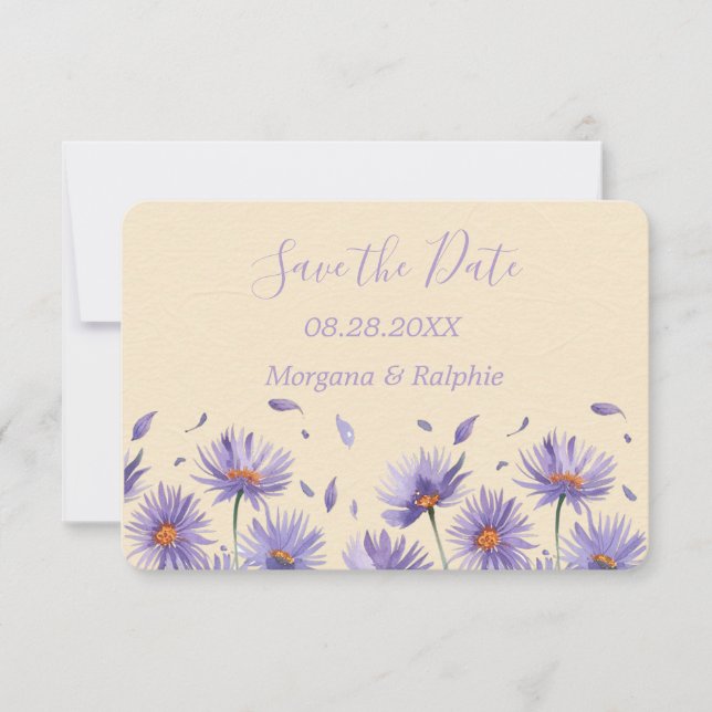 Save The Date Mariage Fleur sauvage Lavender Bloom (Devant)