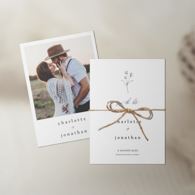 Save The Date Mariage Fleur sauvage minimal (Créateur téléchargé)