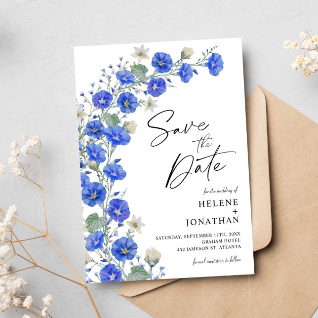Save The Date Mariage fleur sauvage moderne rustique élégant (Wildflower Modern Rustic Elegant Wedding Save The Date)