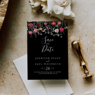 Save The Date Mariage Fleur sauvage multicouleur de jardin