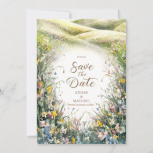 Save The Date Mariage Fleur sauvage Whimsy simple