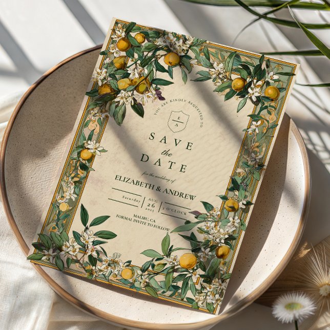 Save The Date Mariage Fleurie de Citron (Créateur téléchargé)