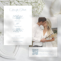 Mariage Fleuris Ligne Artistique Bleu Poussiéreux