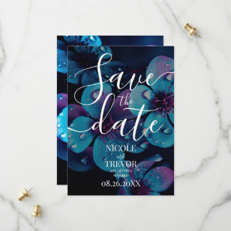 Save The Date Mariage Fleurs Jolies Gras Personnalisé