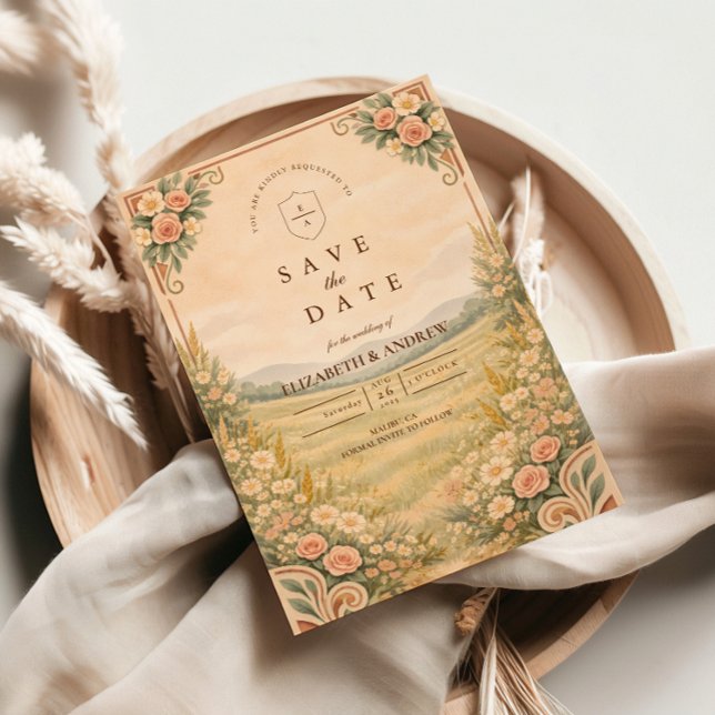 Save The Date Mariage floral à l'arche occidentale du désert (Créateur téléchargé)