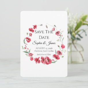 Save The Date Mariage floral aquarelle Poppy & Lavande