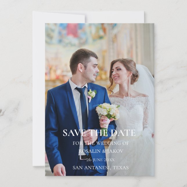 Save The Date Mariage Floral Aquarelle Rustique (Devant)