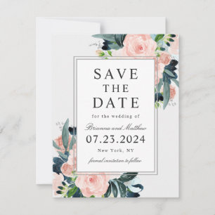Save The Date Mariage floral armé Enregistrer la date