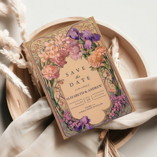 Save The Date Mariage Floral Art Nouveau (Créateur téléchargé)