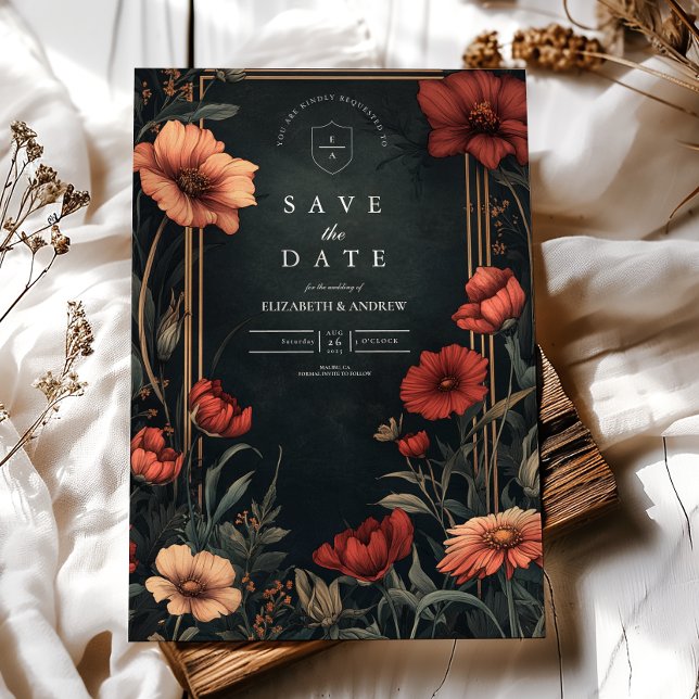 Save The Date Mariage floral Art nouveau classique (Créateur téléchargé)