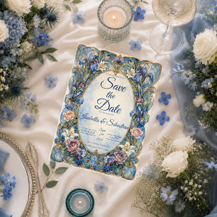 Save The Date Mariage Floral Art Nouveau Élégant