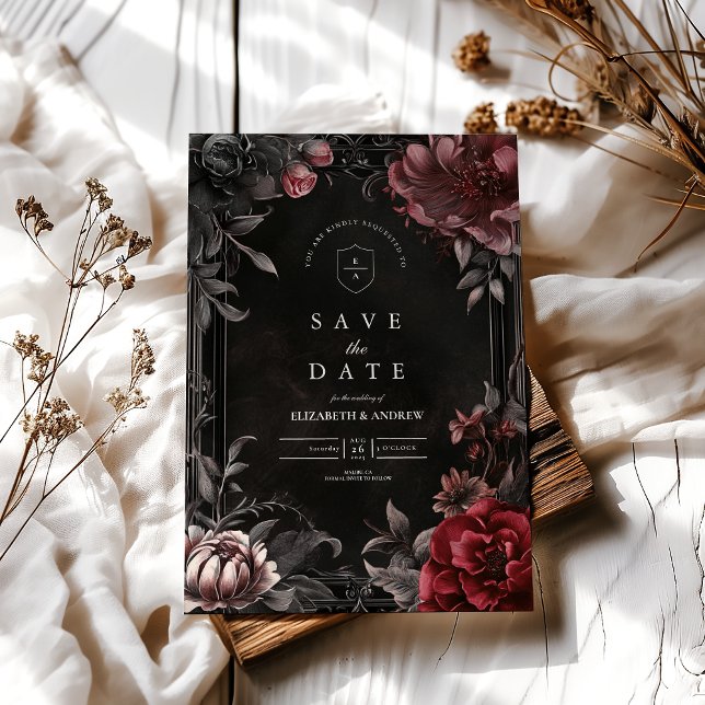 Save The Date Mariage floral Art Nouveau victorien (Créateur téléchargé)