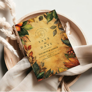 Save The Date Mariage Floral au Parfum de Citrouille Épicée