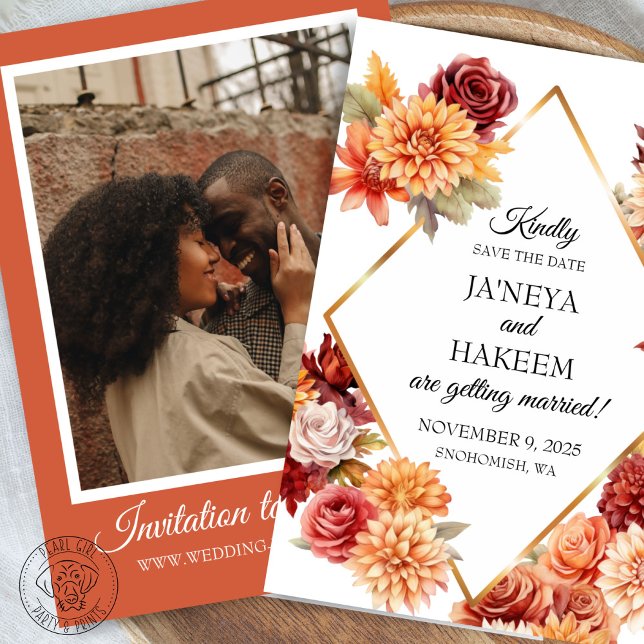 Save The Date Mariage Floral Automnal (Créateur téléchargé)