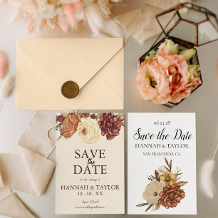 Save The Date Mariage Floral Automnal Bohème Rustique Photo
