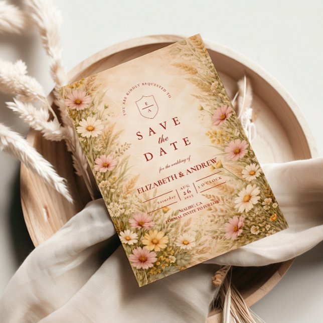 Save The Date Mariage Floral Automnal Chaleureux (Créateur téléchargé)